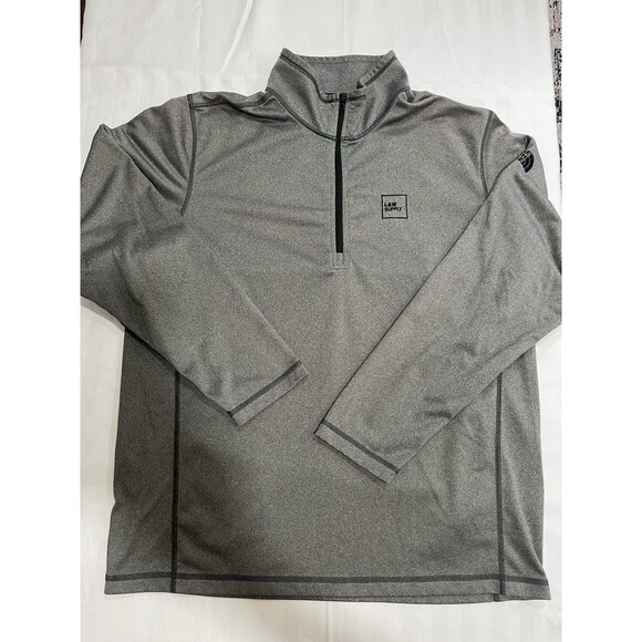 The North Face Tech 1/4 Zip Fleece Pullover Size XL Gray Outdoors Fleece Logo - Picture 1 of 7